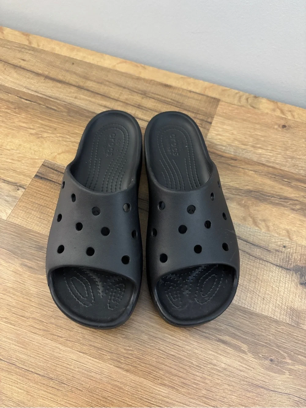 Crocs Classic Platform Slide Sandals Black Women's